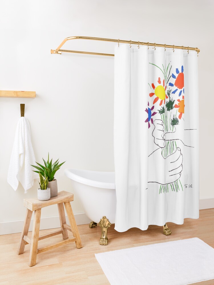 Alternate view of Pablo Picasso Bouquet Of Peace 1958 (Flowers Bouquet With Hands) or Le Bouquet de la Amitié (friendship) Shower Curtain