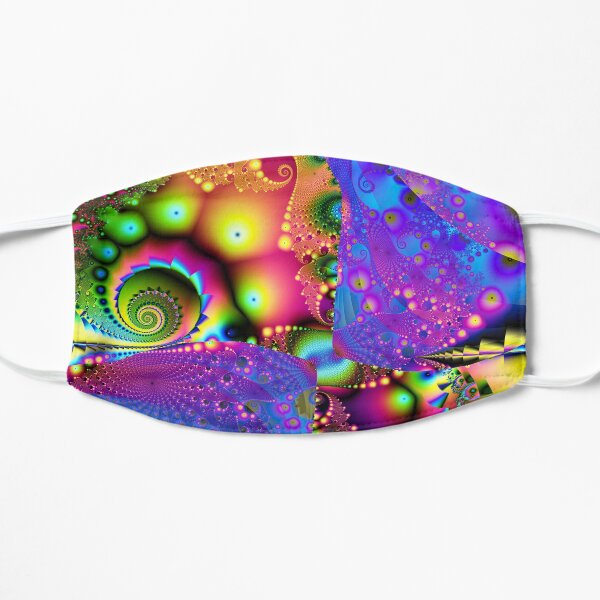 Psychedelic Rainbow Fractal Flat Mask