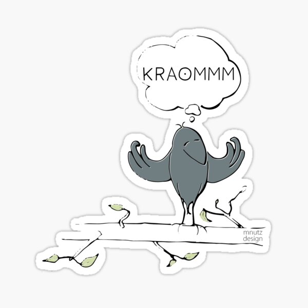Wortspiel - Urbane Krähe - Meditation Sticker