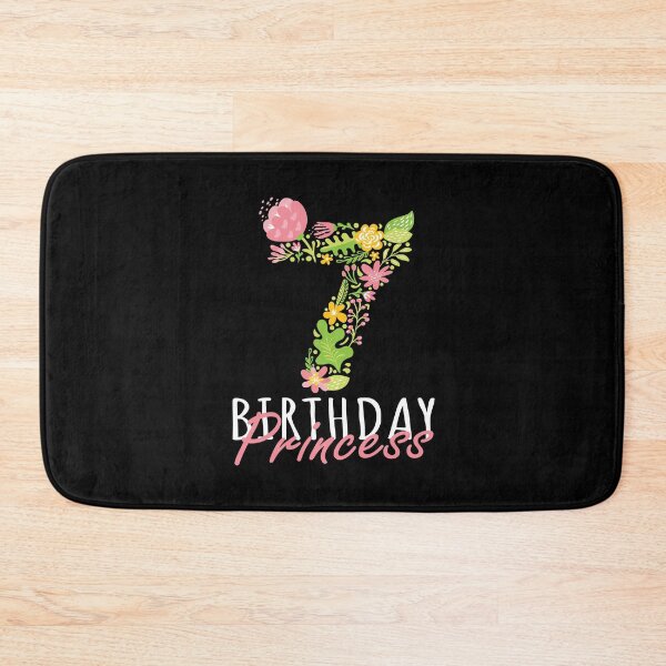 Item preview, 7th Birthday Princess 7 Years Old Girl Floral B-day Theme print designed and sold by Grabitees.