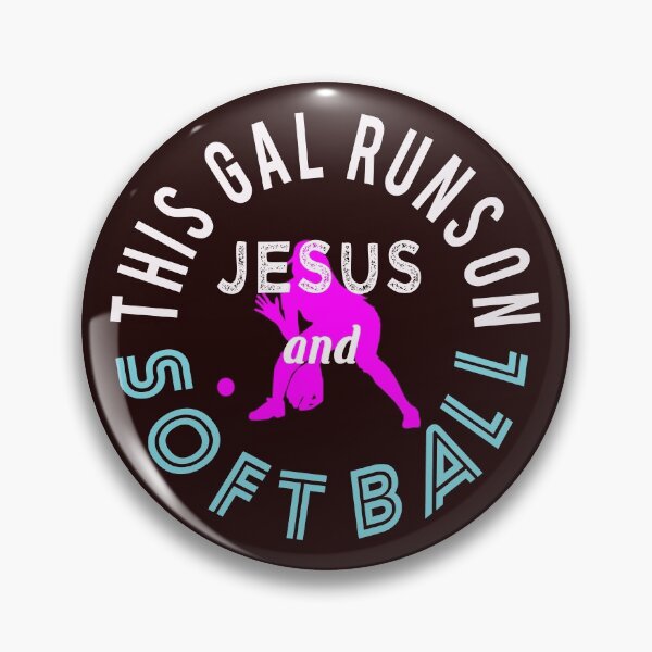 Item preview, Cute Christian & Church Softball League Design This Gal Runs On Jesus and Softball designed and sold by LGamble12345.