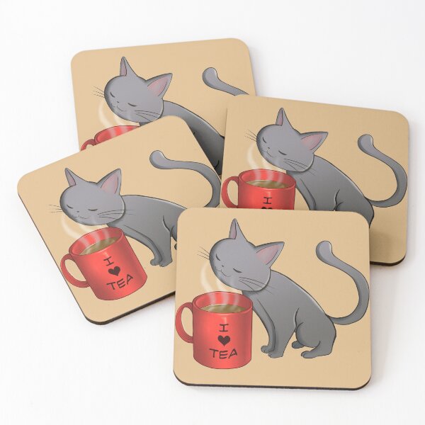 Item preview, Kitchen Cats - I love tea designed and sold by tanbi-no-kami.