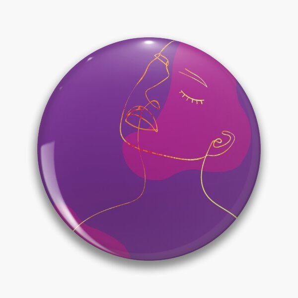 Item preview, Abstract Line Art Woman | Bold Purple + Gold designed and sold by SoNifty.