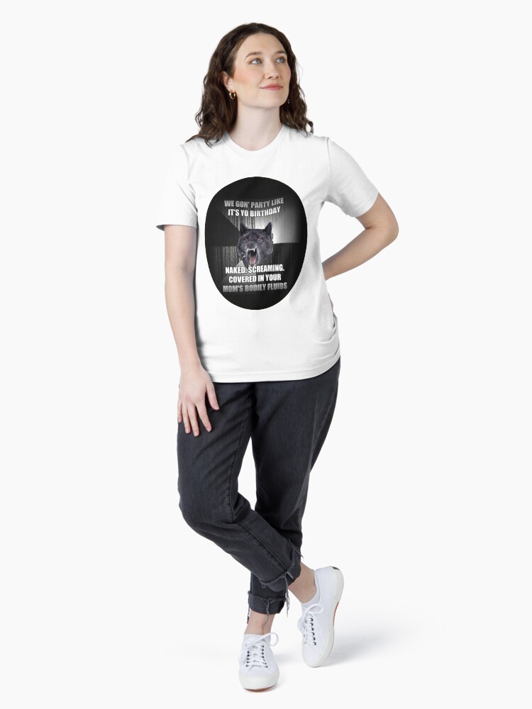 Thumbnail 4 of 7, Essential T-Shirt, Funny Wolf Meme - Hilarious Wolf Birthday meme designed and sold by HowardWalsh.