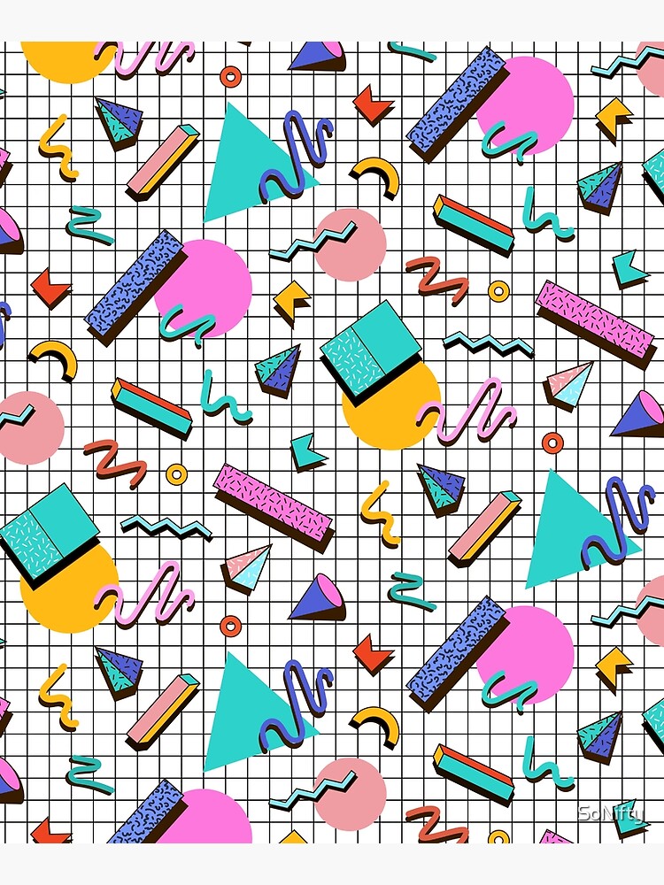 Thumbnail 6 of 6, Mounted Print, Funky 80s eighties Memphis Pattern Design designed and sold by SoNifty.