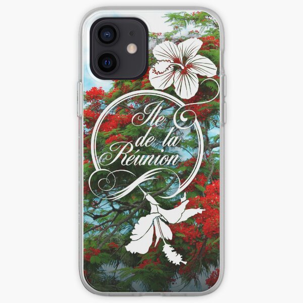 974 Ile de la Reunion - Flamboyant & Hibiscus Coque souple iPhone