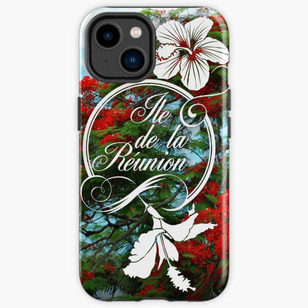 974 Ile de la Reunion - Flamboyant & Hibiscus Coque antichoc iPhone