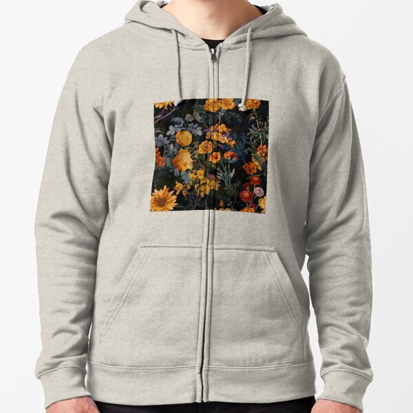 Vintage Botanischer Goldener Nachtgarten Kapuzenjacke