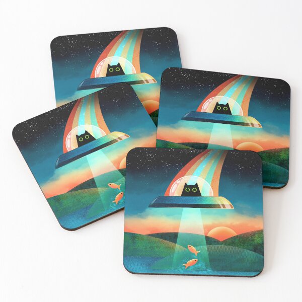 The Purrfect Alien  Coasters (Set of 4)