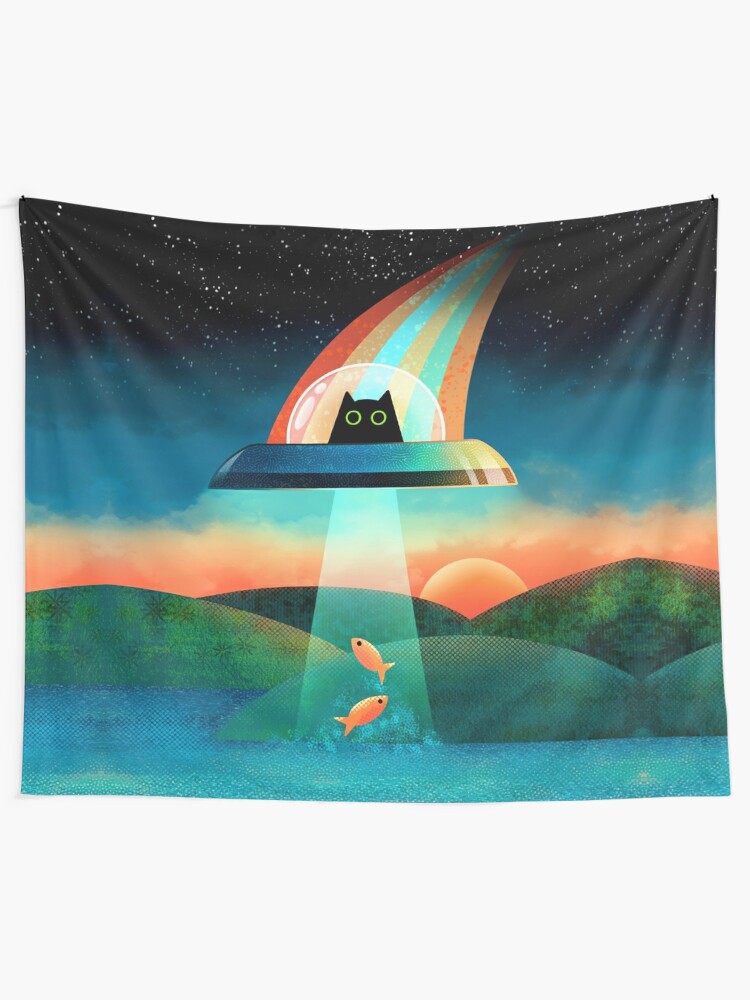 Alternate view of The Purrfect Alien  Tapestry