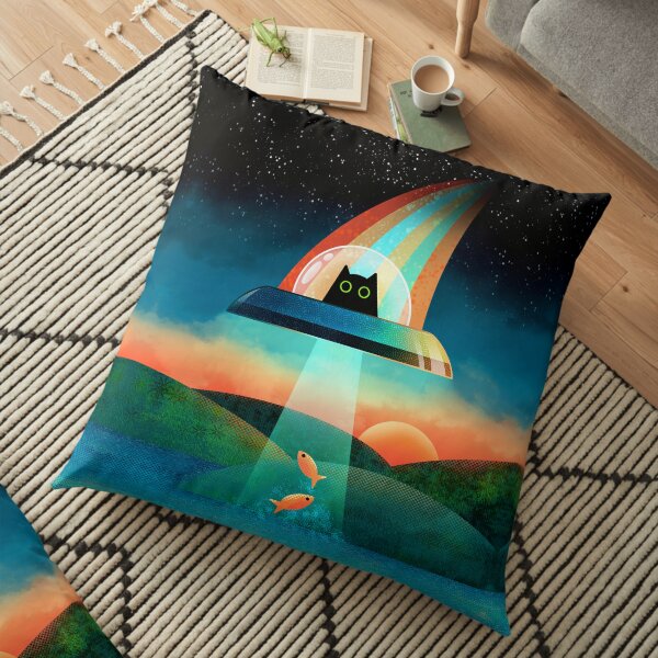 The Purrfect Alien Floor Pillow