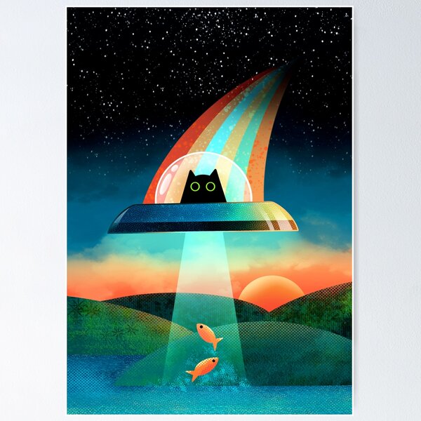 Pet’s and solar system lover, Galaxy Cat, cute Purple Cat in space design |  Art Board Print