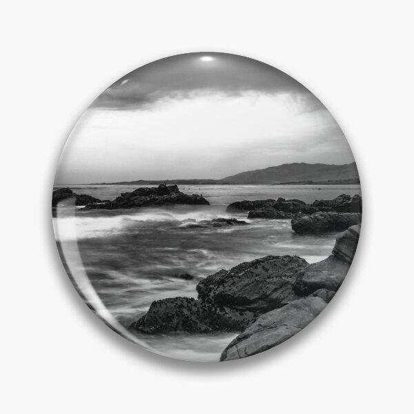 Item preview, Rocky Shores a black and white seascape San Simeon California designed and sold by MarniePatchett.