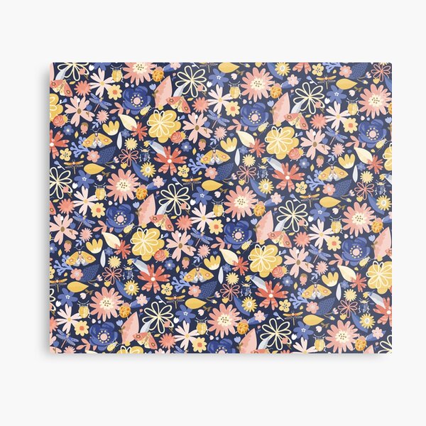 SPRINGTIME FLOWERS PATTERN DESIGN Metal Print