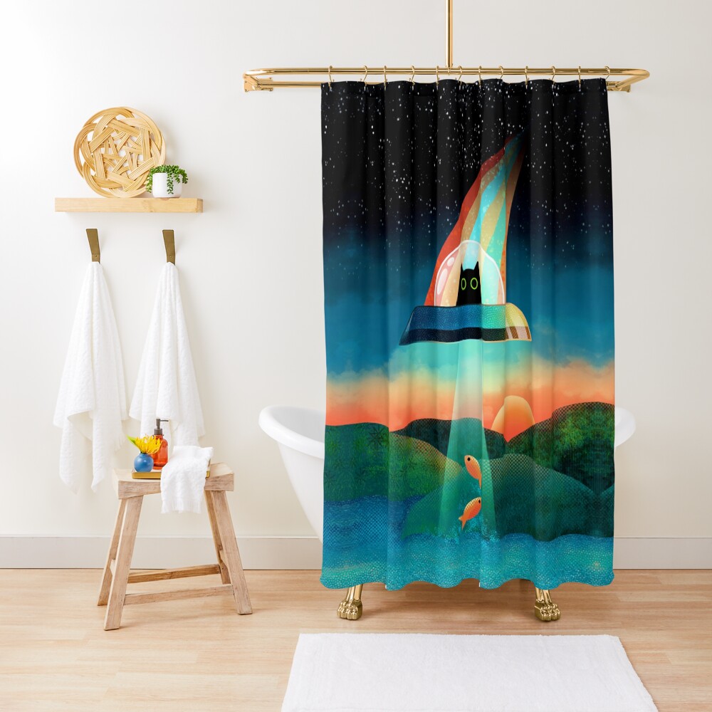 The Purrfect Alien Shower Curtain