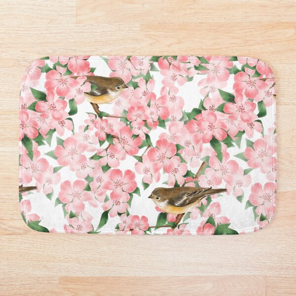Item preview, Pink flowers and birds designed and sold by Gribanessa.