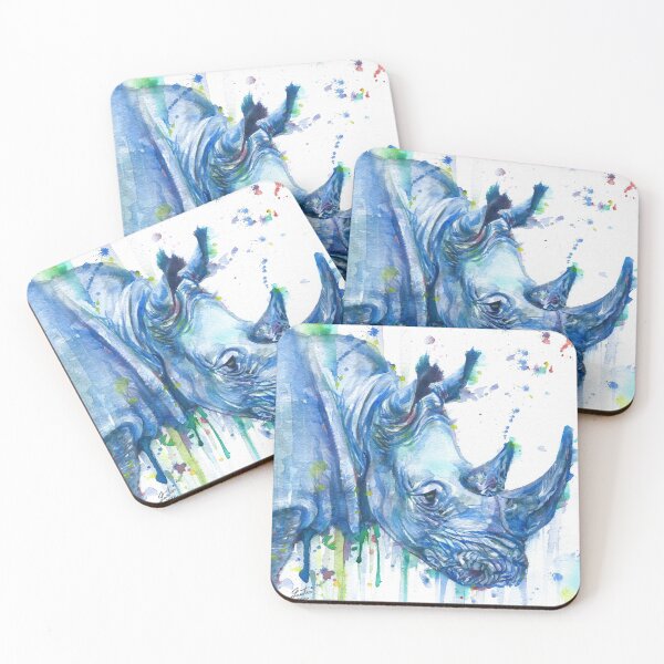 Item preview, RHINOCEROS watercolor portrait.1 designed and sold by lautir.