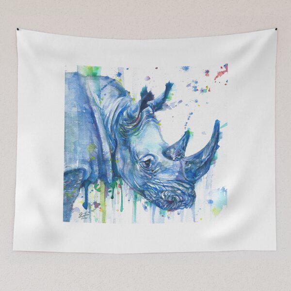Item preview, RHINOCEROS watercolor portrait.1 designed and sold by lautir.