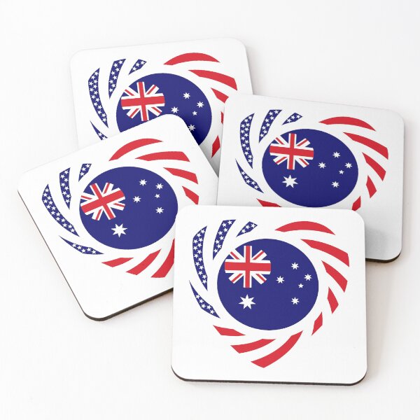 Item preview, Australian American Multinational Patriot Flag Series (Heart) designed and sold by Carbon-Fibre Media.