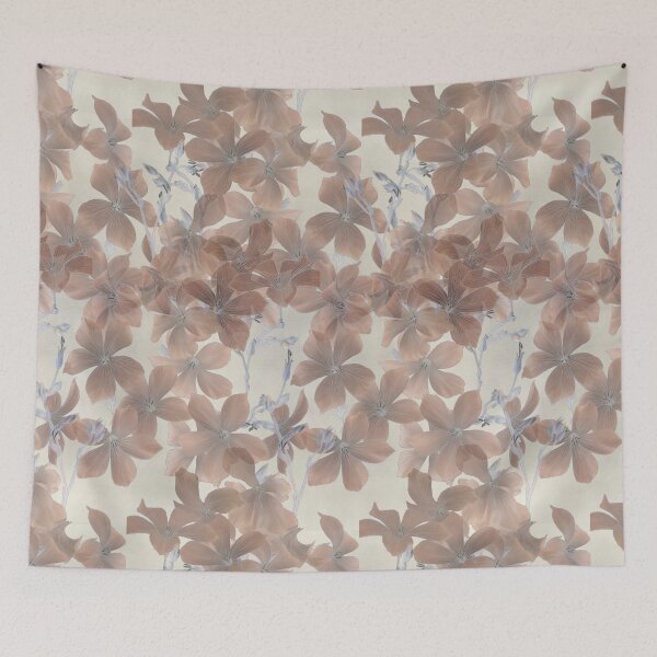 Item preview, Delicate linen flowers on ecru background designed and sold by agakubish.