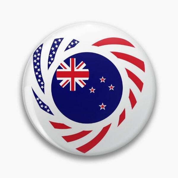 Item preview, New Zealander American Multinational Patriot Flag Series (Heart) designed and sold by Carbon-Fibre Media.
