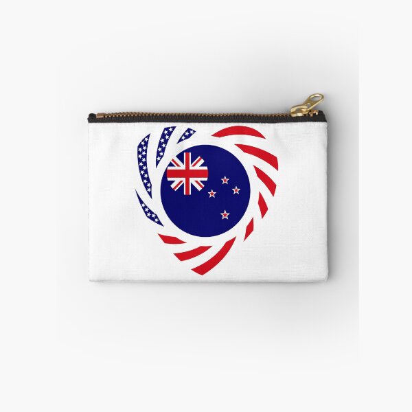 Item preview, New Zealander American Multinational Patriot Flag Series (Heart) designed and sold by Carbon-Fibre Media.
