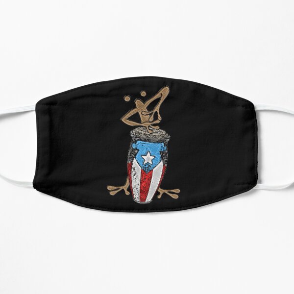 Coquí Taíno playing the Puerto Rican Flag Conga Flat Mask