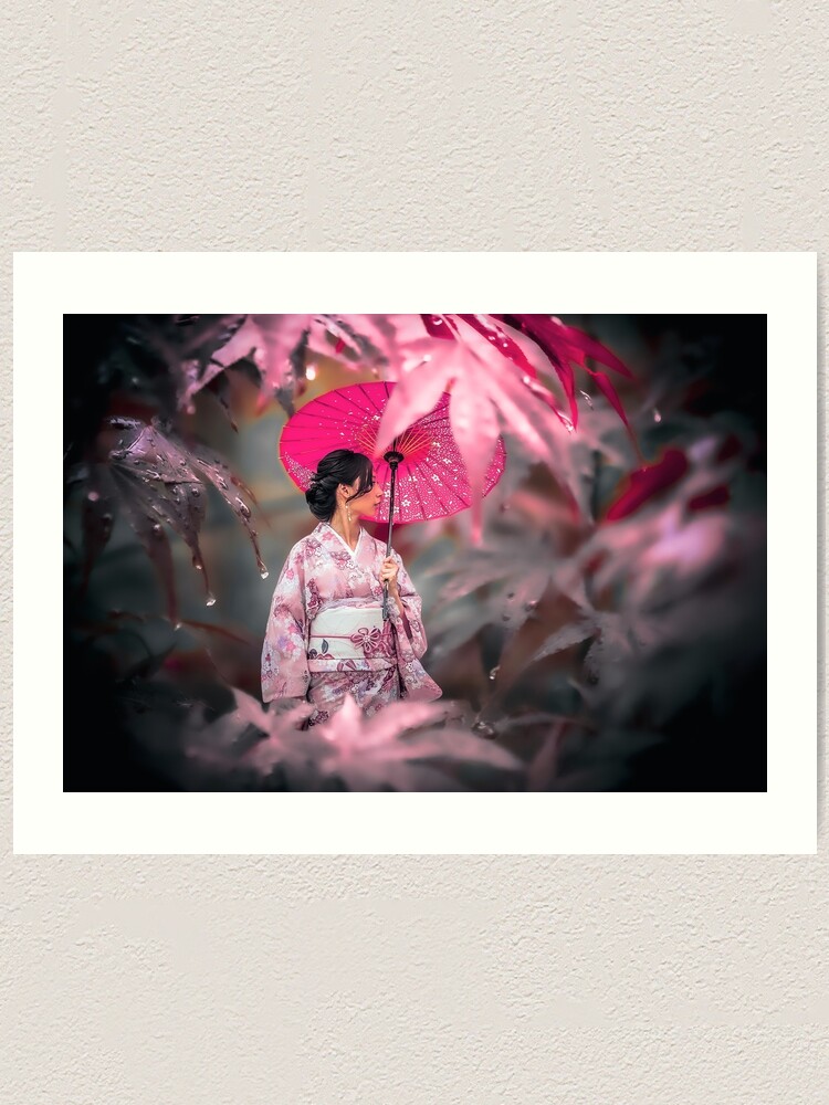 Impression artistique 'Portrait de voyage imaginaire - érable rose 1' : autre vue
