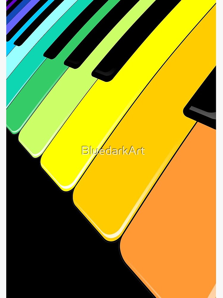 Thumbnail 3 of 3, Journal, Piano Keyboard Rainbow Colors designed and sold by BluedarkArt.