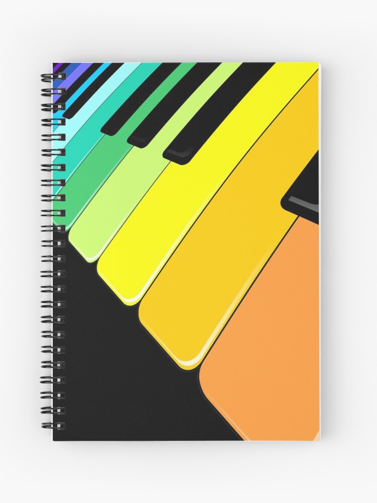 Thumbnail 1 of 3, Journal, Piano Keyboard Rainbow Colors designed and sold by BluedarkArt.