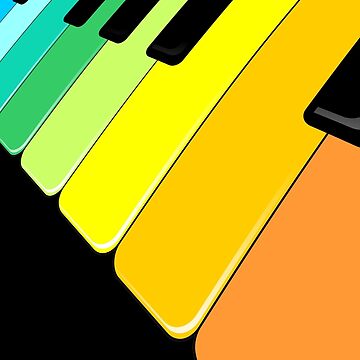 Artwork thumbnail, Piano Keyboard Rainbow Colors by BluedarkArt