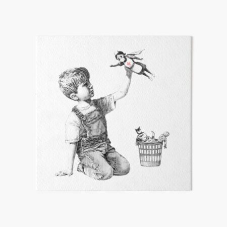 NHS Superhero Banksy Art Board Print