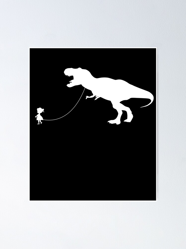 girl walking dinosaur
