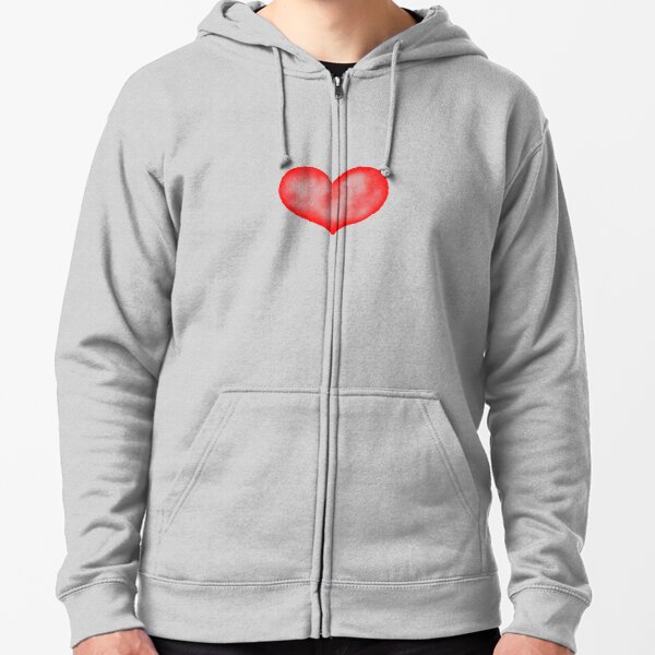 Watercolor heart Zipped Hoodie