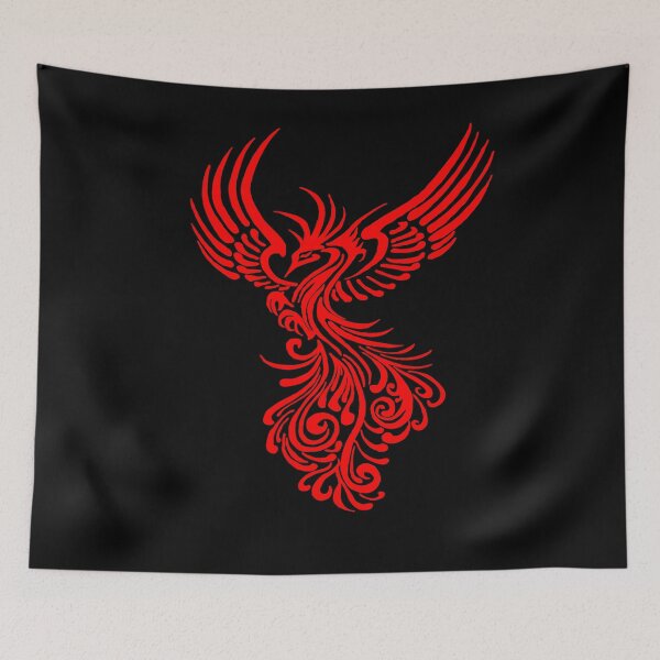 Item preview, Mythical Phoenix Creature In Flight Artistic Illustration Red designed and sold by taiche.