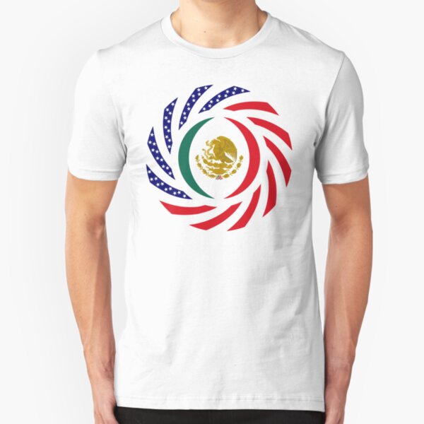 Mexican American Multinational Patriot Flag Series Slim Fit T-Shirt