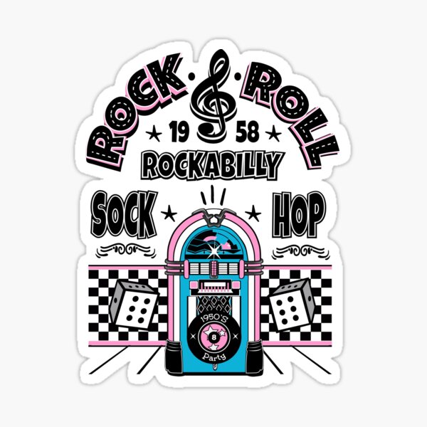 Vista previa del artículo con la obra «Rockabilly Music Classic Rock Sock Hop Dance Party Vintage Doo Wop 50s Rock and Roll», diseñado y vendido por MemphisCenter.