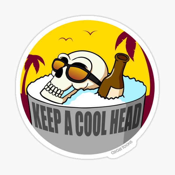 Skull 'Keep a Cool Head' Sticker