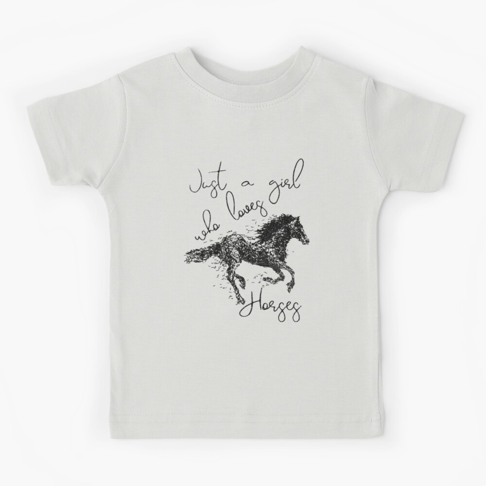 T-shirt enfant for Sale avec l'œuvre « Juste une fille qui aime le cadeau  des chevaux pour les filles » de l'artiste JooArtPrints