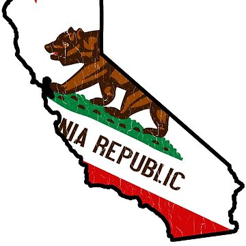 Artwork thumbnail, California State Bear Flag (vintage distressed design) by ROBOTFACE