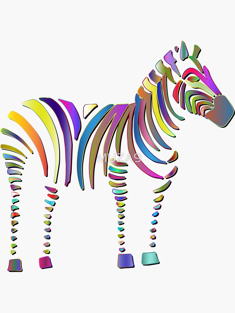"Colorful Zebra" Sticker for Sale by MUZA9 Redbubble