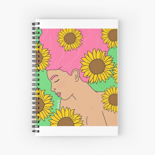 Sunflower girl Spiral Notebook