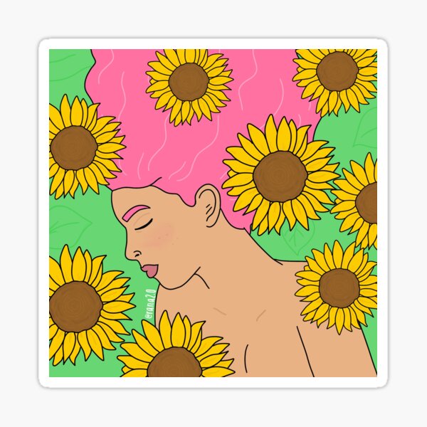 Sunflower girl Sticker