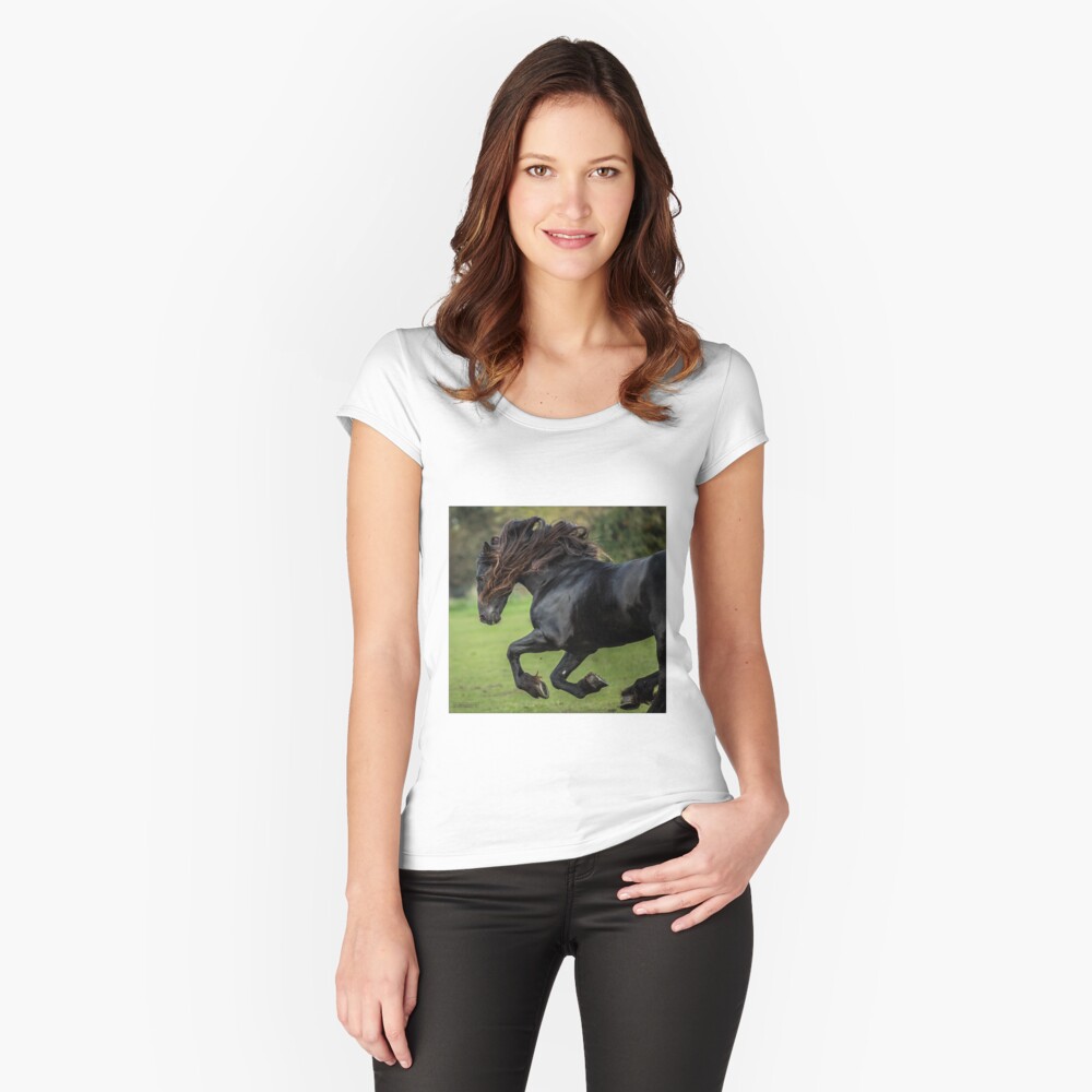 Item preview, Fitted Scoop T-Shirt designed and sold by Blackhorsesltd.