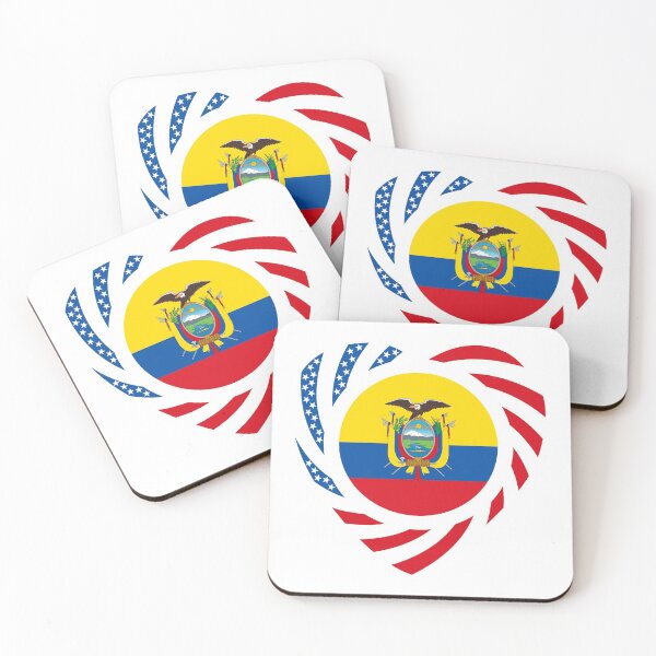 Item preview, Ecuadorian American Multinational Patriot Flag Series (Heart) designed and sold by Carbon-Fibre Media.