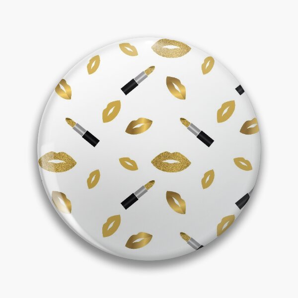 Item preview, Lipstick and lips with gold glitter  pattern designed and sold by sashica.