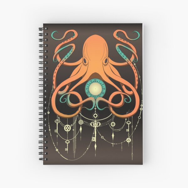 Timeless Octopus - Orange Spiral Notebook