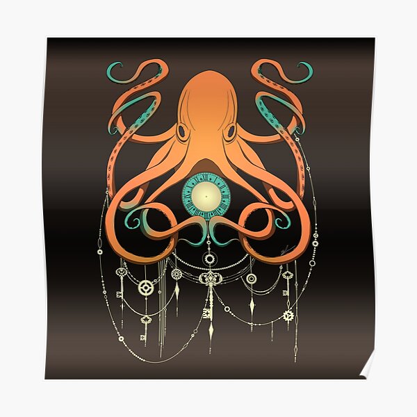 Timeless Octopus - Orange Poster