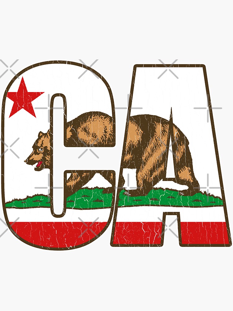 California Bear Flag (Distressed Vintage Design) by robotface