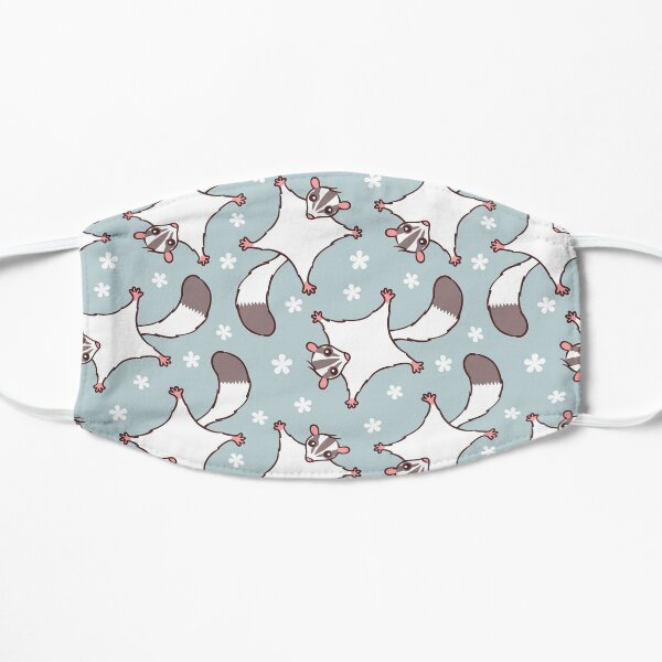 Sugar Glider with white flowers Flat Mask